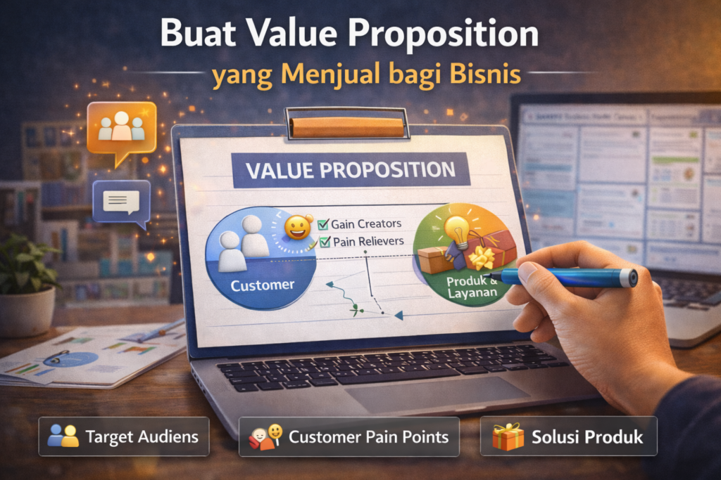 Ilustrasi value proposition sebagai strategi bisnis untuk menjawab kebutuhan pelanggan
